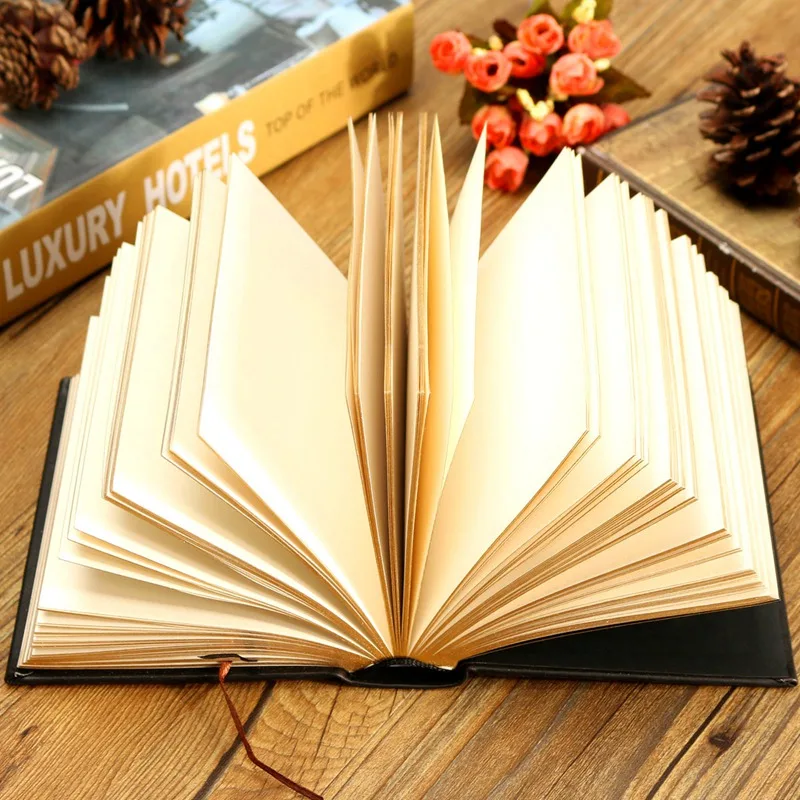 1pcs Brand New Retro Vintage Journal Diary Notebook Leather Blank Hard Cover Sketchbook Paper Travel Journal Blank Writing Paper