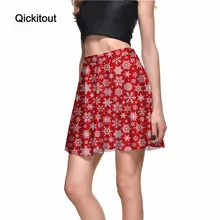 Qickitout Юбки для женщин Merry Рождество горячий продукт Для женщин Довольно Снежинка Galaxy Красный Юбки для женщин цифровой печати Юбки для женщин Vestidos
