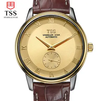 Original Brand TSS Men s gold Watch Automatic Mechanical Watches Waterproff Business Wristwatch Clocks Male relogio