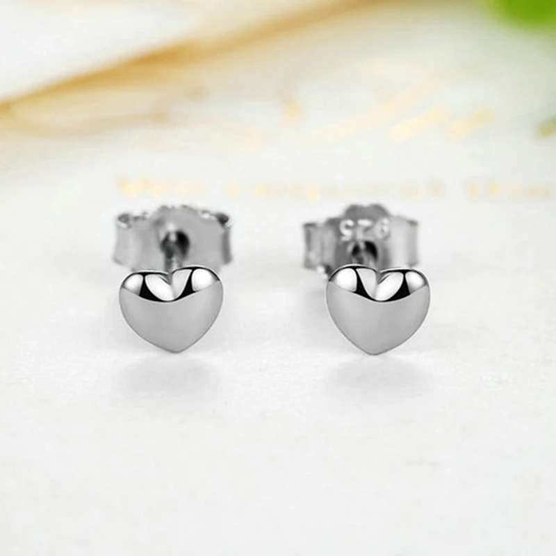 CUTEECO New Small Hearts Stud Earrings for Women Plated Silver Rose Gold Copper Fits Brand Earrings Fashion Jewelry Brincos