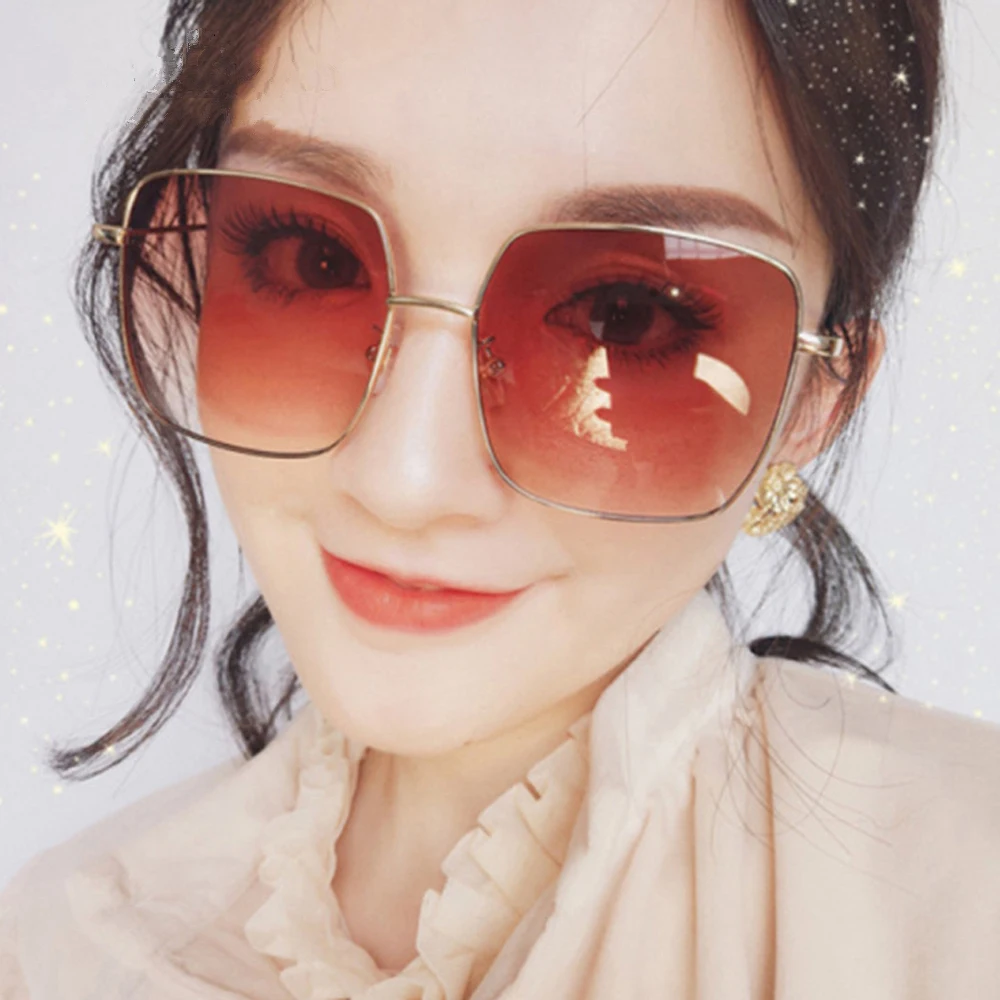 Mens casual sunglasses brand designer big square men driving sun glasses women gradient matte black lunettes de soleil