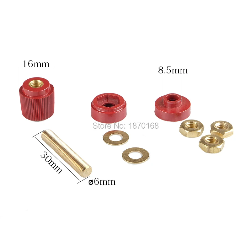 2 Pcs M6 Copper Post 6mm Regulator Welder Terminal Post Clip Terminal Screw Copper