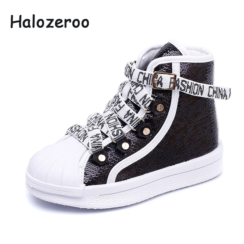 

Kid Casual Shoes Children Sequin High Top Sneakers Baby Girl Fashion Sport Sneakers Boy Glitter Warm Shoes Winter Soft Trainer