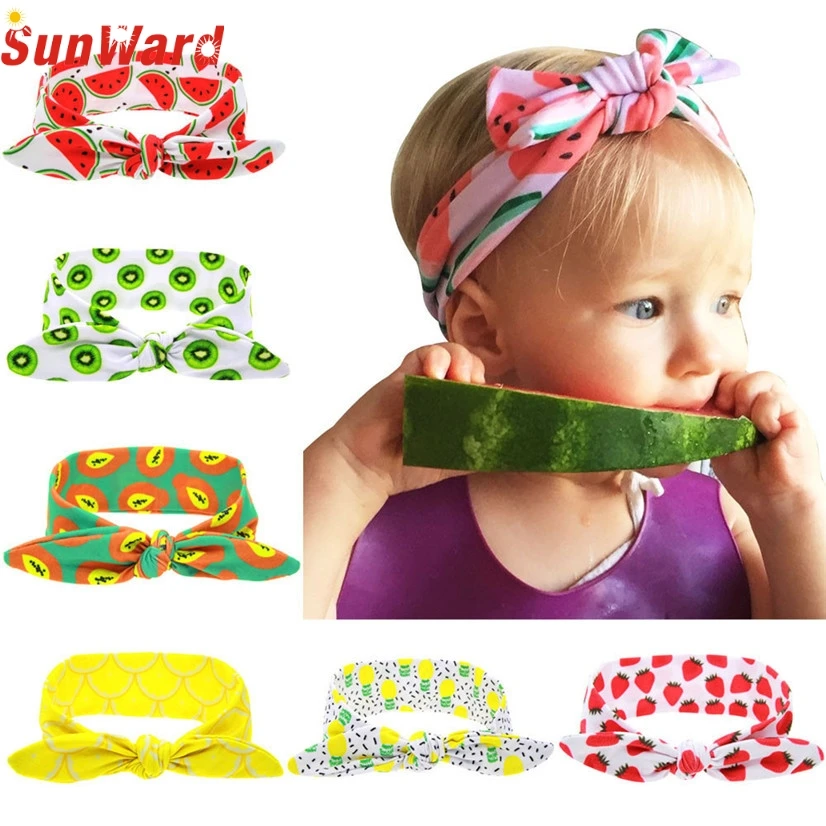 

Rabbit Ears Hairband SUNWARD Delicate Hot! 2017 hair accessories headband cute Kids Girls Turban Bowknot Headwrap Hairband W25