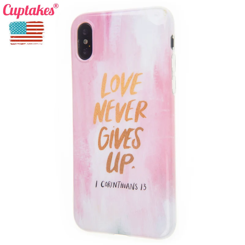 Cuptakes for iPhone X Case Luxury Gold IMD Soft Silicone Marble Love Letter TPU Phone Cases iPhoneX Cover Apple 10 Coque |
