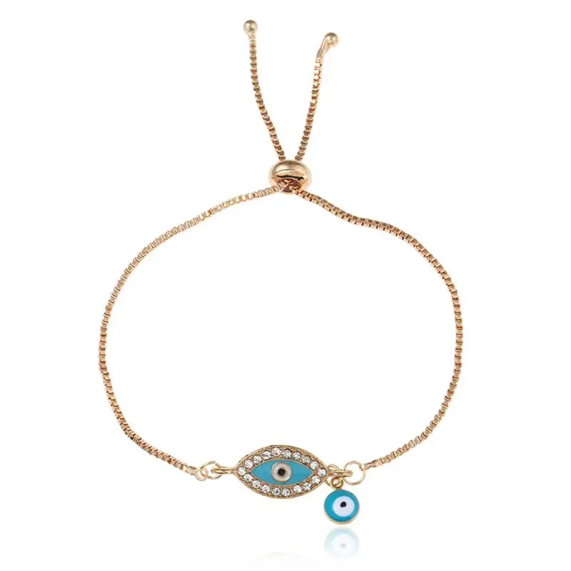 Турецкий счастливый синий кристалл сглаза браслеты ручной работы золотые цепочки счастливые ювелирные изделия подарки