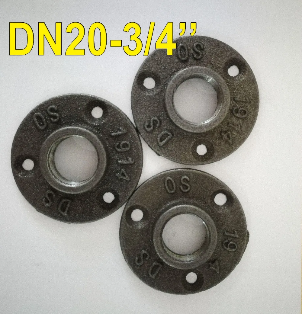 3PCS/LOTS Cast Iron Flange Wall Base DIY Furniture Industrial Pipes Legs(-DN20-3/4'') Loft Industrial Table Cabinet Feets Base