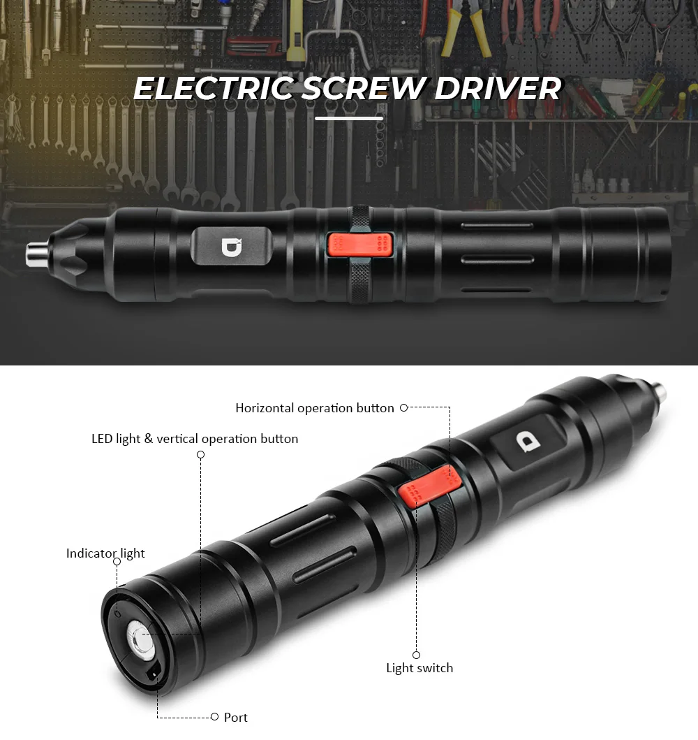 

X2 Mini Electric Screwdriver Smart Gyro Motion Control Cordless Screwdriver Set with Bits LED Light Lithium Battery Operated