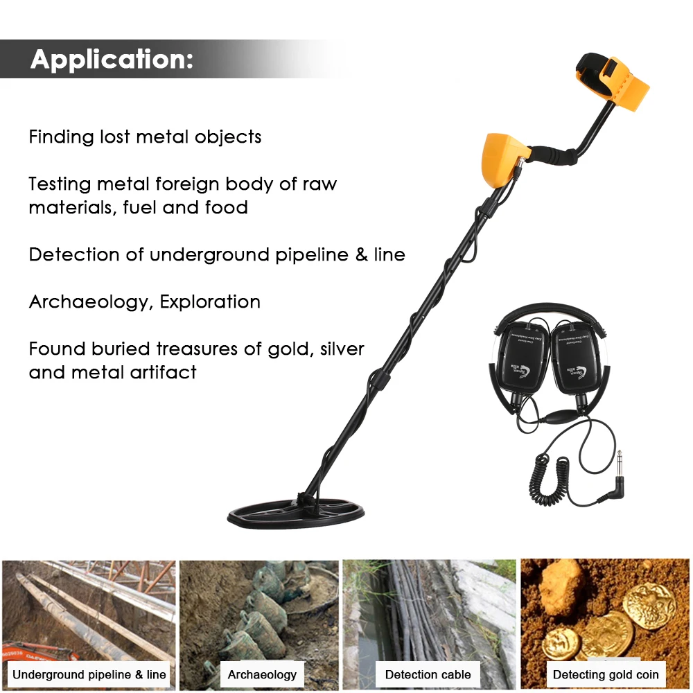 Профессиональный Высокочувствительный подземный металлодетектор золотоискатель ювелирные изделия Охота Поиск сокровища ЖК-дисплей с наушником