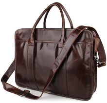 100% Guarantee Genuine Cow Leather Briefcase Laptop Bag Men's Handbag 7321