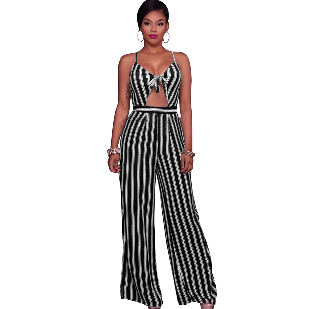 Women Sexy Club Jumpsuit Romper Spaghetti Strap Striped Combinaison ...