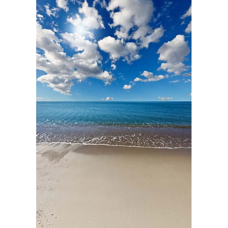 5x7ft темно синее небо море песок пляж волна моющийся один кусок Winkle Бесплатный