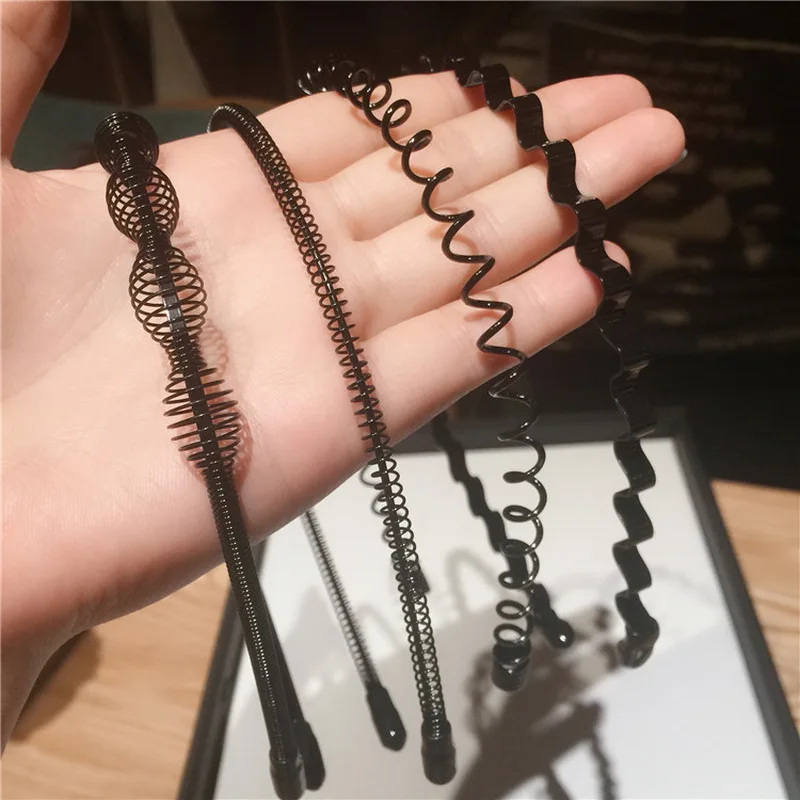 Шикарный мужской Для мужчин женский черный волнистые Hairbands Невидимый