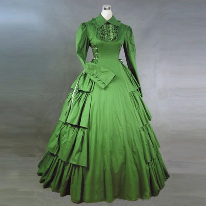 green victorian dress