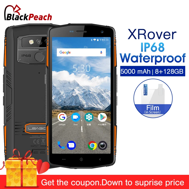 LEAGOO XRover IP68 Смартфон Android 8 1 6 ГБ 128 NFC Face Unlock 5 72 &quotOcta Core 13MP двойной камеры SIM Quick Charge