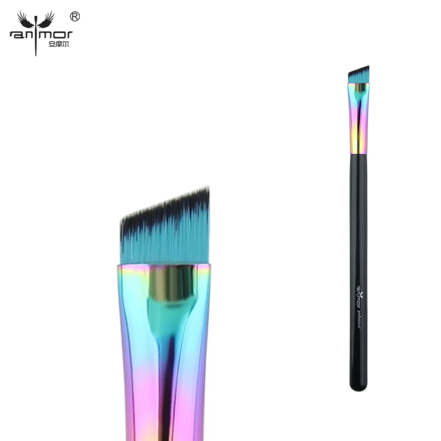 

2019 Anmor 1PCS Angled Eyeliner/Eyebrow Brush Synthetic Hair Makeup Brushes Professional Wooden Make Up Tool Pinceaux Maquillage