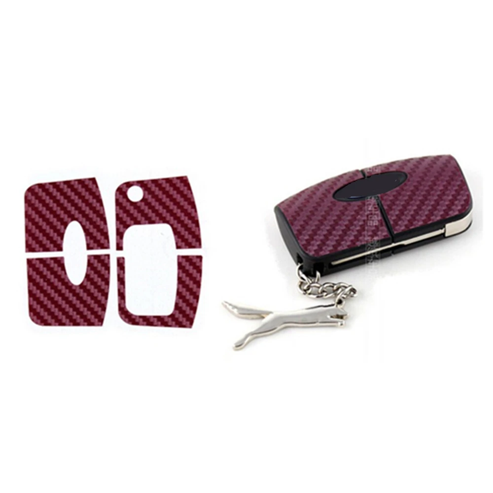 Carbon fiber car key sticker cover case for Ford Focus 2 3 2009 To 2012 for Fiesta Ecosport 2012 2013 2014 car styling 2pcs car key cover
