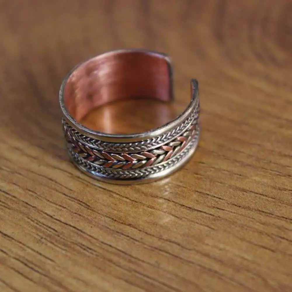 RG008 ручной работы тибетский 3 металла медь регулируемое кольцо или большой палец кольцо Индия ювелирные изделия в непальском стиле Новое поступление