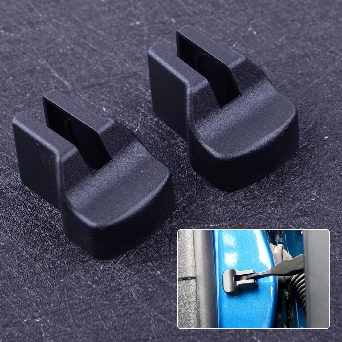 

CITALL New 1 Pair Car Door Check Arm Cover Trim Black ABS Plastic Fit For Ford Mustang 2015 2016 2017 2018 Accessories