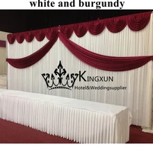Top Quality Wedding Backdrop Wedding Curtain 3M*6M Free Shipping White And Burgundy Color
