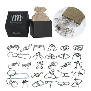 

Surwihs 30Pcs Interesting Metal Wire Puzzles Brain Teaser IQ Mind Educational Brain game for Beginner Children Adults Braining