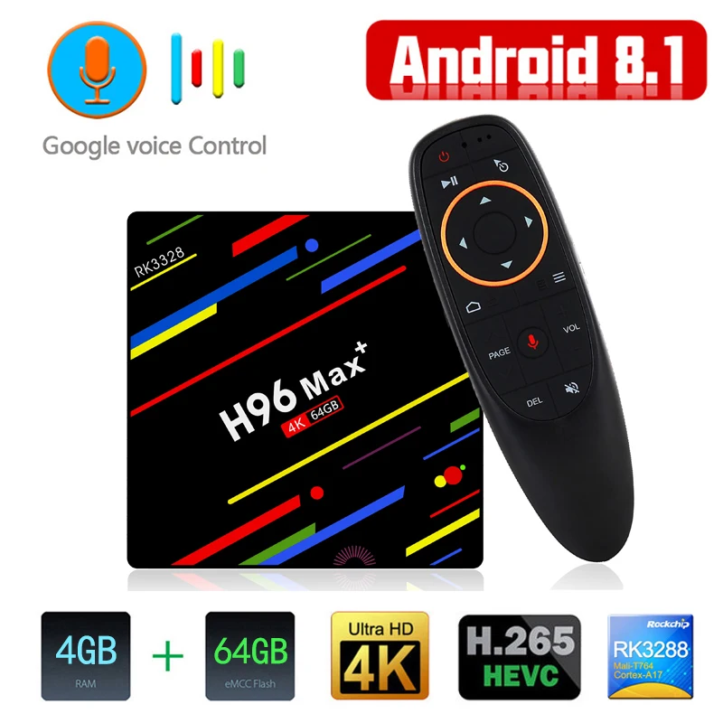 

2018 Android 8.1 TV Box Rockchip RK3229 Voice Control Quad Core 5G WiFi 4K Smart Media Player With 2.4G Air Mouse Remote Control
