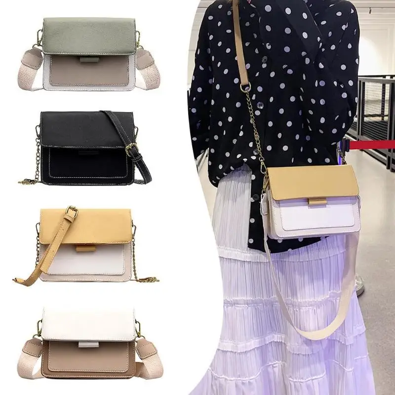 Женские кожаные сумки через плечо контрастного цвета, сумки для женщин, дорожные сумки, модные простые сумки через плечо, bolsa feminina