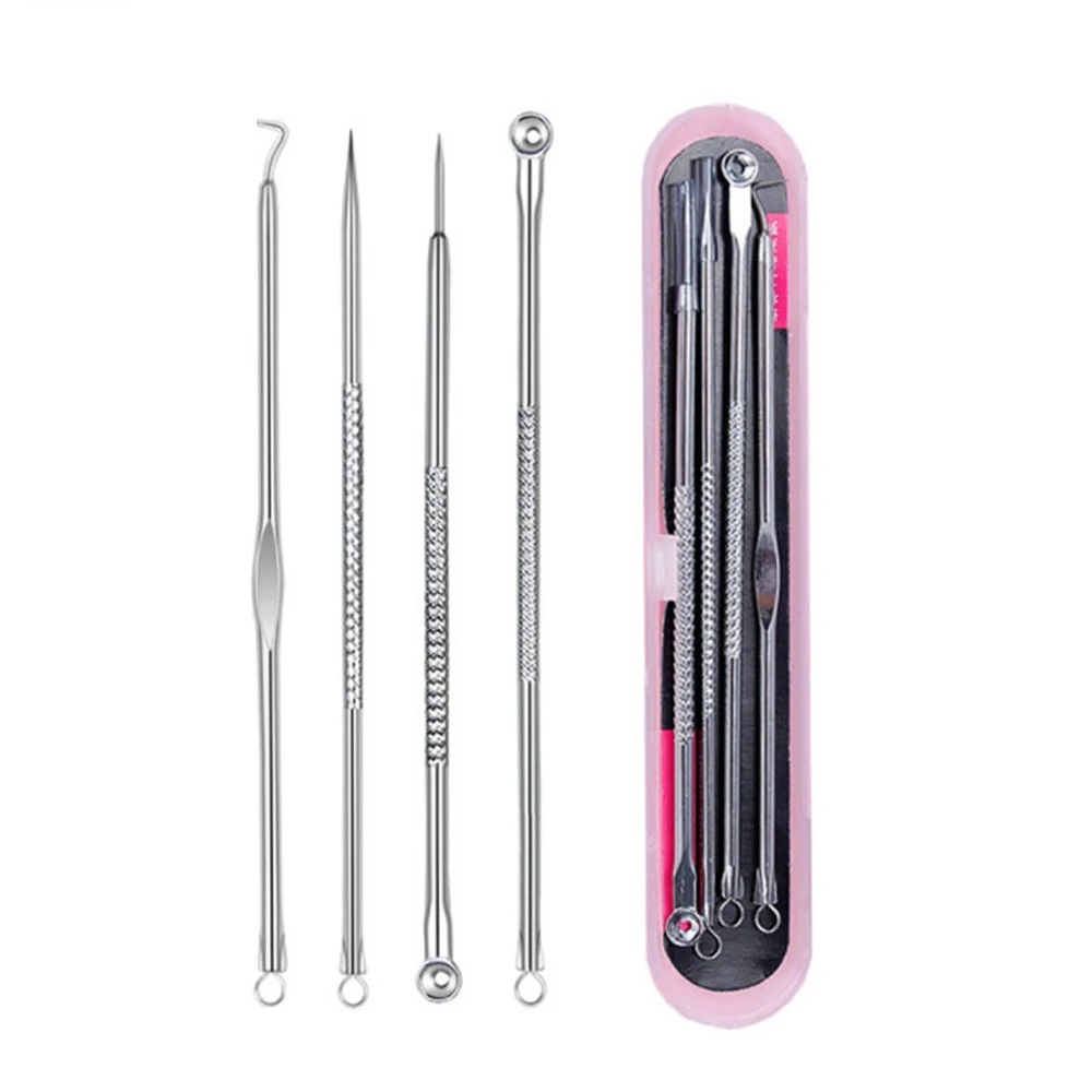 

4Pcs/Set Acne Blackhead Removal Needles Stainless Pimple Spot Comedone Extractor Cleanser Beauty Cosmetic Face Cleaning CareTool