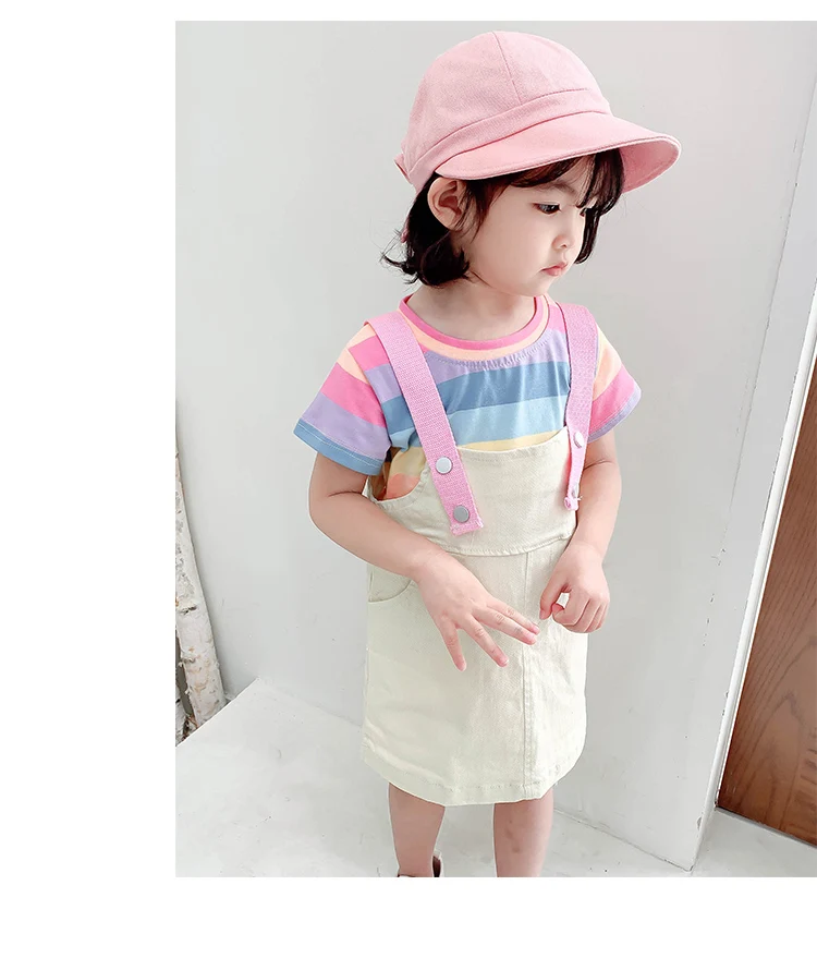 Rainbow strap dress For girls_05
