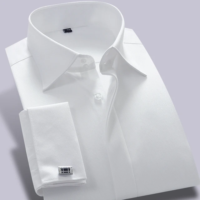 white dress shirt with cufflinks