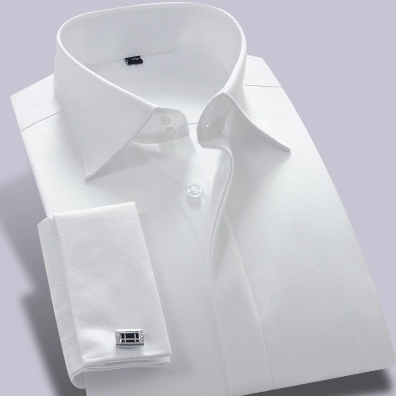 Popular White French Cuff Dress Shirts-Buy Cheap White