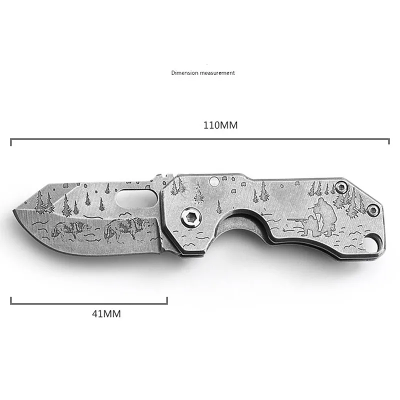 Складной мини-нож из нержавеющей стали, Etiching Blade, для кемпинга, выживания, портативный карманный KnivesTool