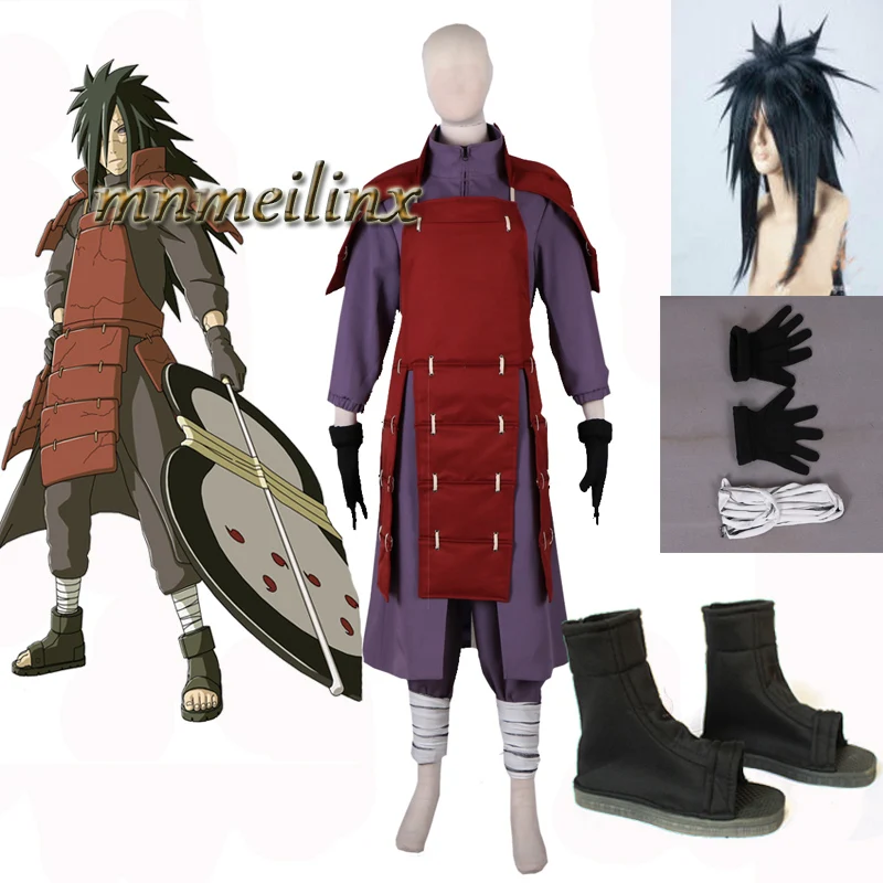 

HOT Naruto Shippuden Uchiha Madara Naruto The 4th Greatest Ninja War Edo Tensei Figting Uniform Anime Cosplay Costume Customize