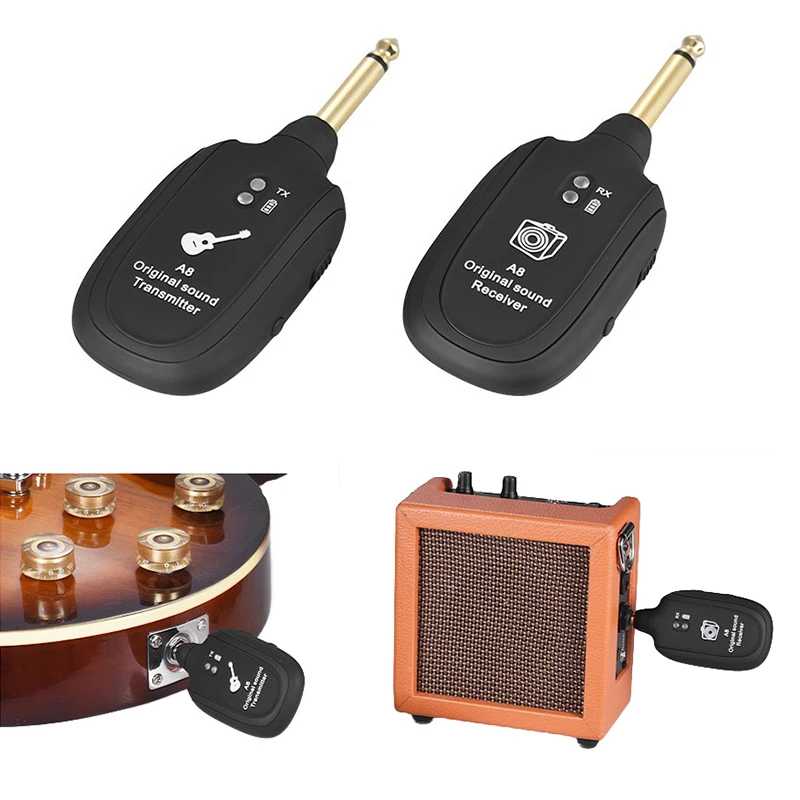 Wireless Audio Transmission Set With Receiver Transmitter For Electric Guitar Bass Violin