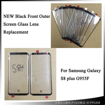 

10pcs/lot New Front Outer Screen Glass Lens Black Replacement For Samsung Galaxy S8 Plus G955 Front Screen LCD Glass Lens