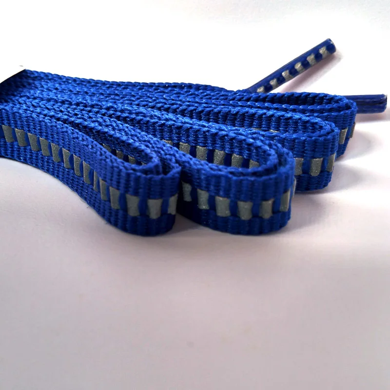 JUP1-12Pair Royal Blue Unisex Shallow Reflective Shoelaces Safety Shoelaces Invisible Shoelaces Running Sport Sneaker Basketball