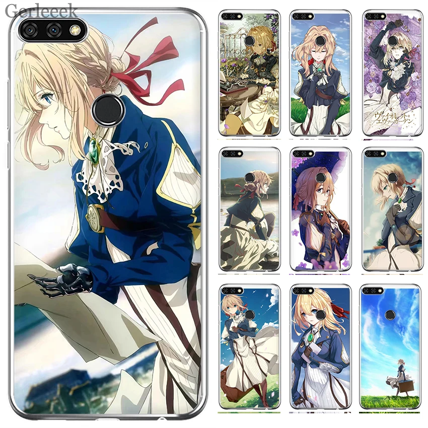 Чехол для телефона с аниме фиолетовым Evergarden Huawei Honor 6A 7A 7C 7X 8X 8 9 10 Lite Play мягкие чехлы