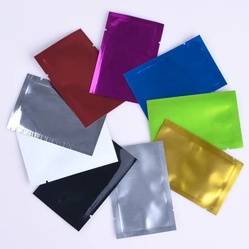 

100pcs/lot Colorful Open Top Aluminum Foil Packaging Bag Heat Sealing Chocolate Powder Coffee Vacuum Pouch Facial Mask Pack Bag
