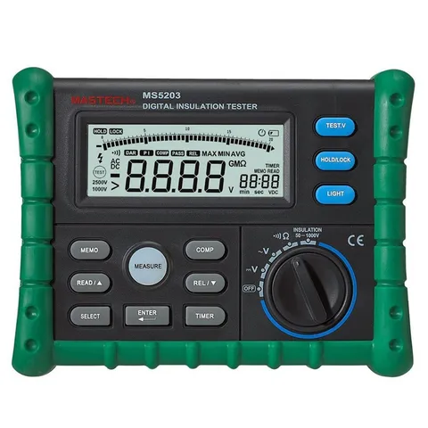 Resistência de Isolamento Mohm a 10.00 Mastech Digital Tester Multímetro Megger 0.01 Metros hv 50 V-1000 v Saída Ms5203