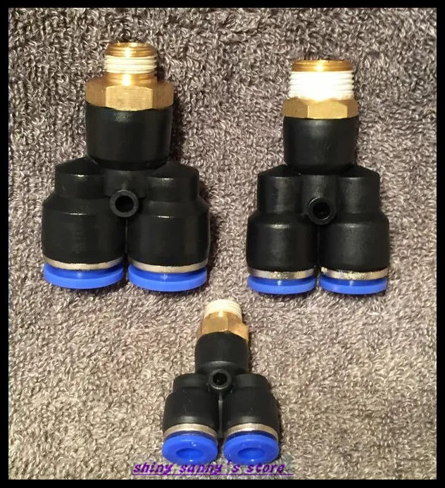 

4Pcs/Lot PX12-04 12mm to 1/2" Thread Male Y Pneumatic Jointer Connector