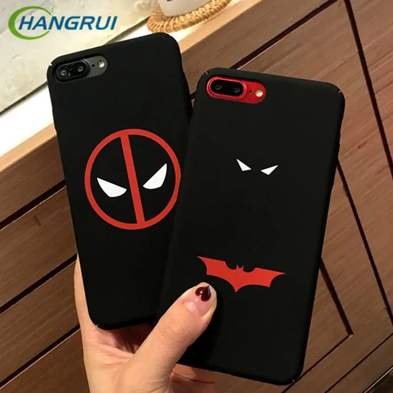 Hangrui Matte Hard Plastic Cover Case for iphone 6 s plus Black Fashion Fundas for iphone 7 7plus 8 plus X Couples Back Cover