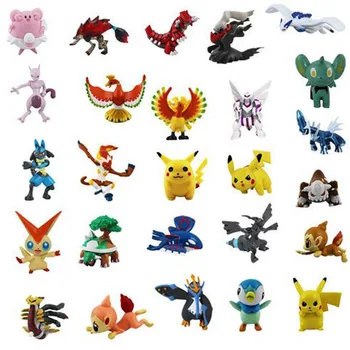 72pcs Action & Toy Figures 2-3cm Pokeball Pikachu