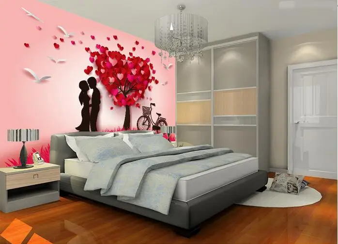 

3d wallpaper custom mural non-woven 3d room wallpaper cartoon LOVE tree LOVE couple murals painting photo wallpaper for walls 3d
