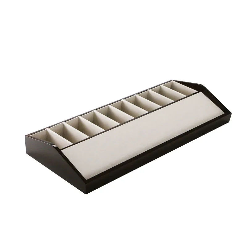 

10-grid Belt Display Box Belt Display Storage Holders Wooden Table Shelf Belt Collection Case Display Props Rack Stand