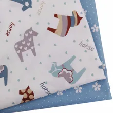 Хлопчатобумажная ткань с принтом лошадь хлопок Лоскутная Ткань, DIY шитье стеганые жир четверти материал для ребенка и ребенка постельные принадлежности