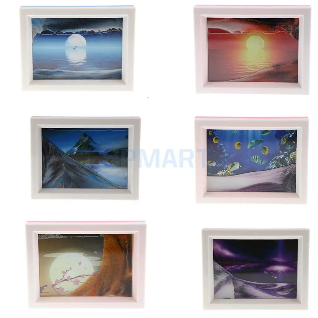 3D Dynamic Floating Liquid Sensory Motion Bubbler Timer Flowing Sand Drawing for Children Kids Toy Novelty Gift Home Decor