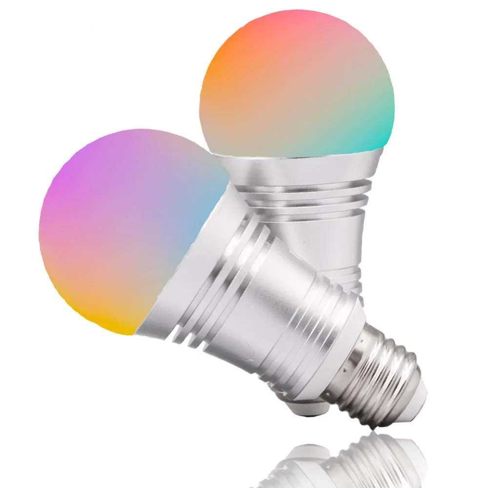 

E27 7W Smart light APP and Alexa and google Voice Assistant Controlled bulb RGBW Color Changing , Dimmable WIFI smart bulb 2pack