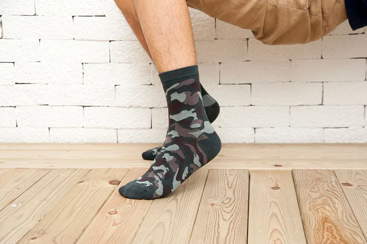 Новые мужские носки 5 пар/лот весна/осень армейские солдатские стильные хлопковые мужские носки повседневные носки камуфляжные носки для мужчин