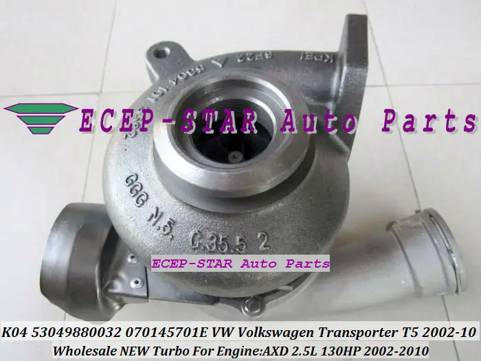 K04 VTG 53049700032 53049880032 070145701E 03L253019H Turbo турбонагнетатель для Volkswagen VW T5 транспортер 2002-10 AXD 2.5L 130HP