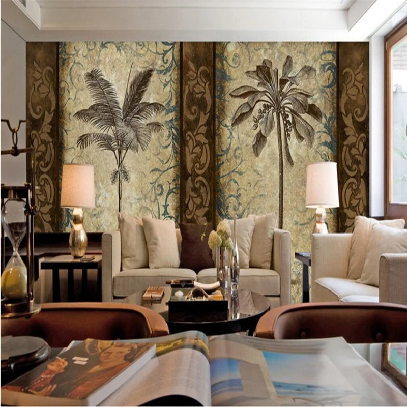 

beibehang Palm tree palm tree painting papel de parede 3D wall wallpaper for walls 3 d mural HD backdrop custom photo wall paper